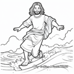 J is for Jesus Walking on Water Coloring Page 1