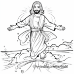 J is for Jesus Walking on Water Coloring Page 2