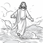 J is for Jesus Walking on Water Coloring Page 3