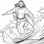 J is for Jesus Walking on Water Coloring Page 4