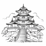 Japanese Castle Coloring Page 2