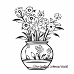 Japanese Ikebana Vase Flower Arrangement Coloring Pages 4