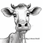 Jersey Cow Face Coloring Pages 1