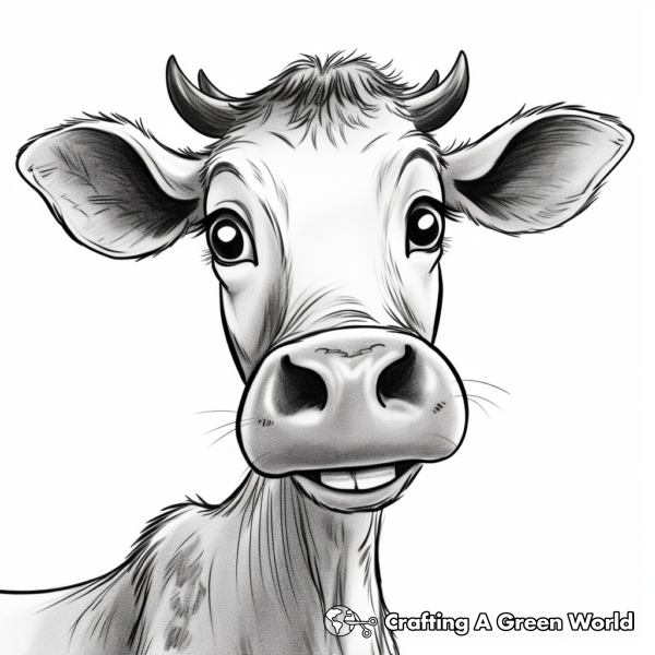 Cow Face Coloring Pages - Free &amp; Printable!