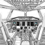 Jet Cockpit Coloring Pages 3