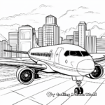 Jet Flying Over the City: City-Scene Coloring Pages 2