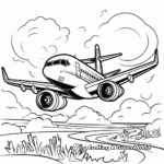 Jet in the Sky: Sky-Scene Coloring Pages 4