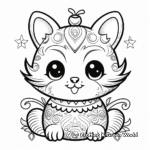 Jolly Christmas Cat with Ornaments Coloring Pages 1