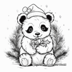 Jolly Christmas Themed Unicorn Panda Coloring Pages 1
