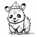 Jolly Christmas Themed Unicorn Panda Coloring Pages 2