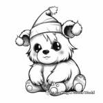 Jolly Christmas Themed Unicorn Panda Coloring Pages 3