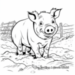 Jolly Farm Pig in Mud Coloring Pages 3