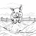 Jolly Farm Pig in Mud Coloring Pages 4