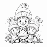 Jolly Gnome Family Christmas Gathering Coloring Pages 1