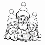 Jolly Gnome Family Christmas Gathering Coloring Pages 3