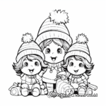 Jolly Gnome Family Christmas Gathering Coloring Pages 4