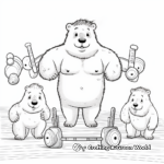 Jolly Wombats Having a Workout Coloring Pages 1
