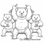 Jolly Wombats Having a Workout Coloring Pages 4