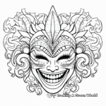Jovial Mardi Gras Masks Holiday Coloring Pages for Kids 2