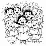 Joyful Christmas Choir Singing Coloring Pages 2