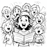Joyful Christmas Choir Singing Coloring Pages 4
