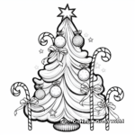 Joyful Christmas Tree Candy Cane Coloring Pages 1