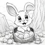 Joyful Easter Bunny and Eggs Coloring Pages 1