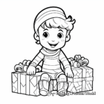 Joyful Elf on the Shelf with Christmas Gifts Coloring Pages 1