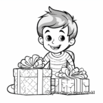 Joyful Elf on the Shelf with Christmas Gifts Coloring Pages 2