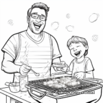 Joyful Grilling Dad Coloring Pages 1