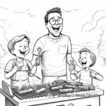 Joyful Grilling Dad Coloring Pages 2