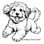 Joyful Jumping Bernedoodle Coloring Pages 1