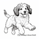 Joyful Jumping Bernedoodle Coloring Pages 2