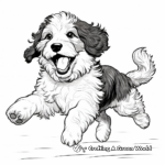 Joyful Jumping Bernedoodle Coloring Pages 3