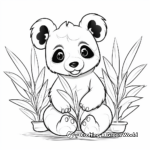 Joyful Panda with Bamboo Coloring Pages 1