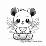 Joyful Panda with Bamboo Coloring Pages 2