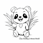 Joyful Panda with Bamboo Coloring Pages 3