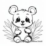 Joyful Panda with Bamboo Coloring Pages 4
