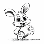 Jumping Easter Bunny Coloring Pages for Children 1