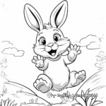 Jumping Easter Bunny Coloring Pages for Children 3