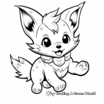 Jumping Fox in Action Coloring Pages 2