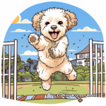 Jumping Maltipoo Action Shot Coloring Pages 3