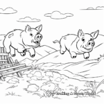 Jumping Pigs in Mud Coloring Pages 1