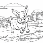 Jumping Pigs in Mud Coloring Pages 3