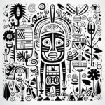 Jungle Tribal Art Inspired Coloring Pages 2
