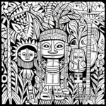 Jungle Tribal Art Inspired Coloring Pages 3