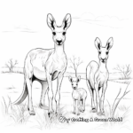 Kangaroo Family Coloring Pages: Male, Female, and Joey 2