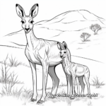 Kangaroo Family Coloring Pages: Male, Female, and Joey 3