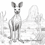 Kangaroo in the Outback: Scenic Coloring Pages 1