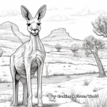 Kangaroo in the Outback: Scenic Coloring Pages 3